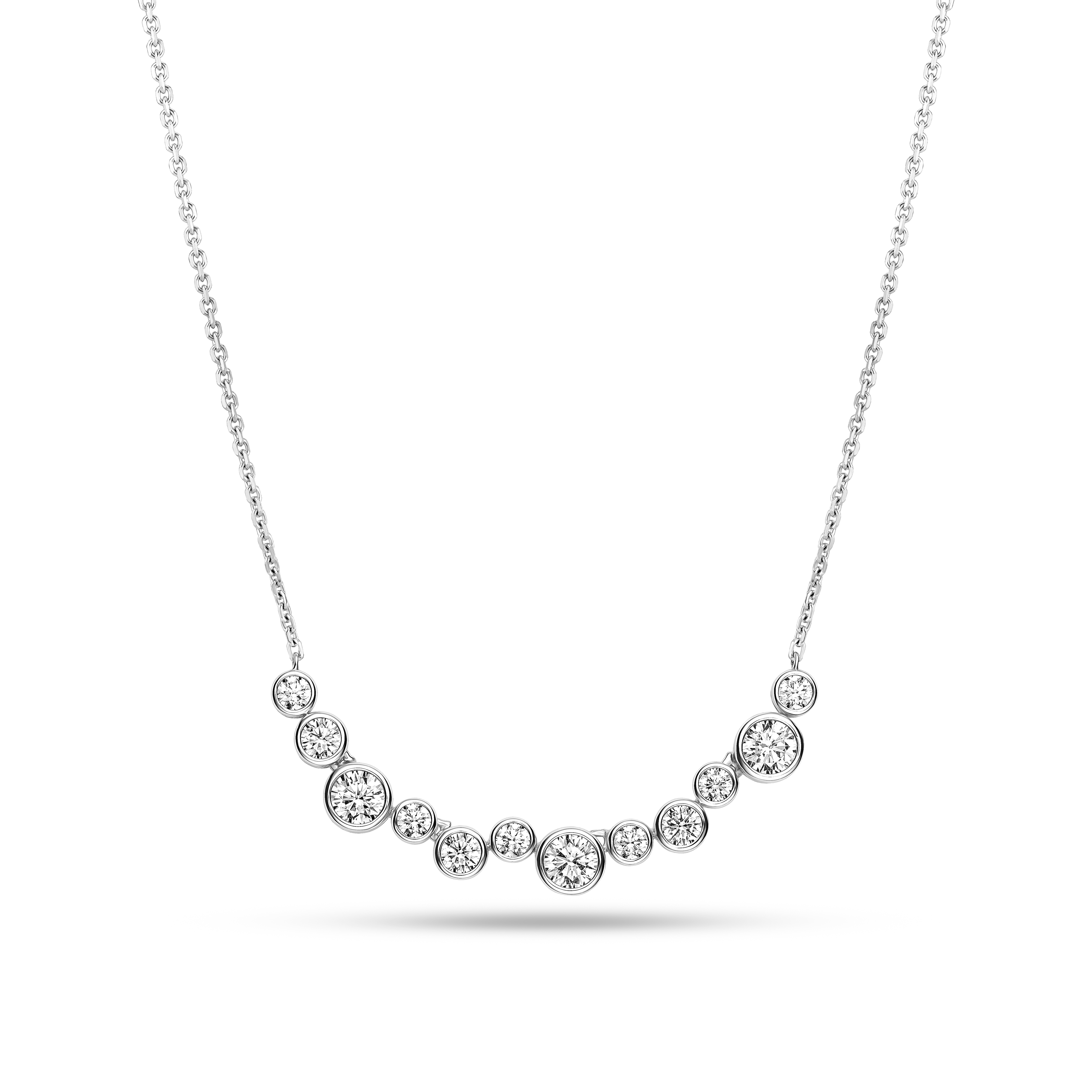 Sardinien Dodici Necklace - Sølv farve, Hvid