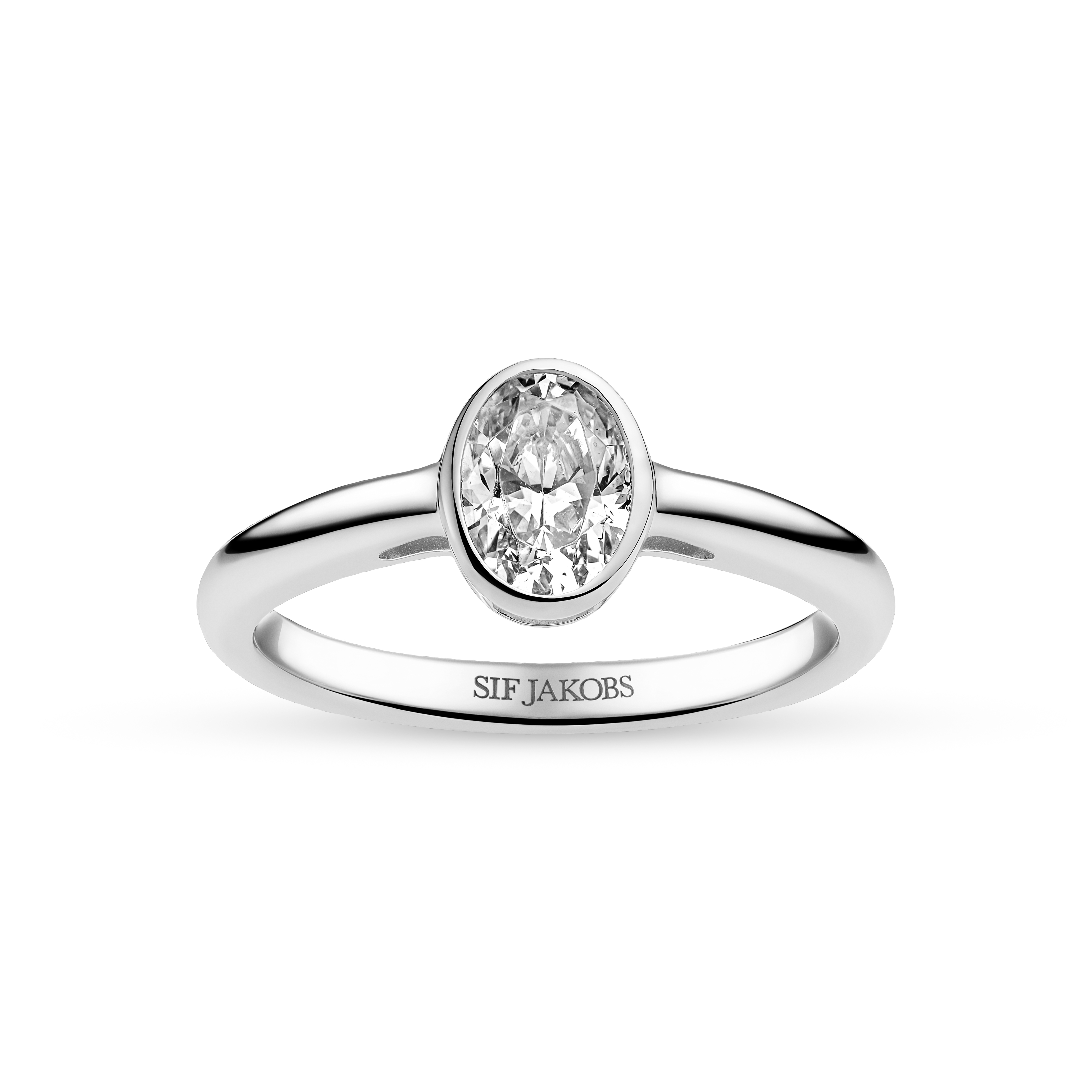 Sardinien Ovale Piccolo Ring - Sølv farve, Hvid