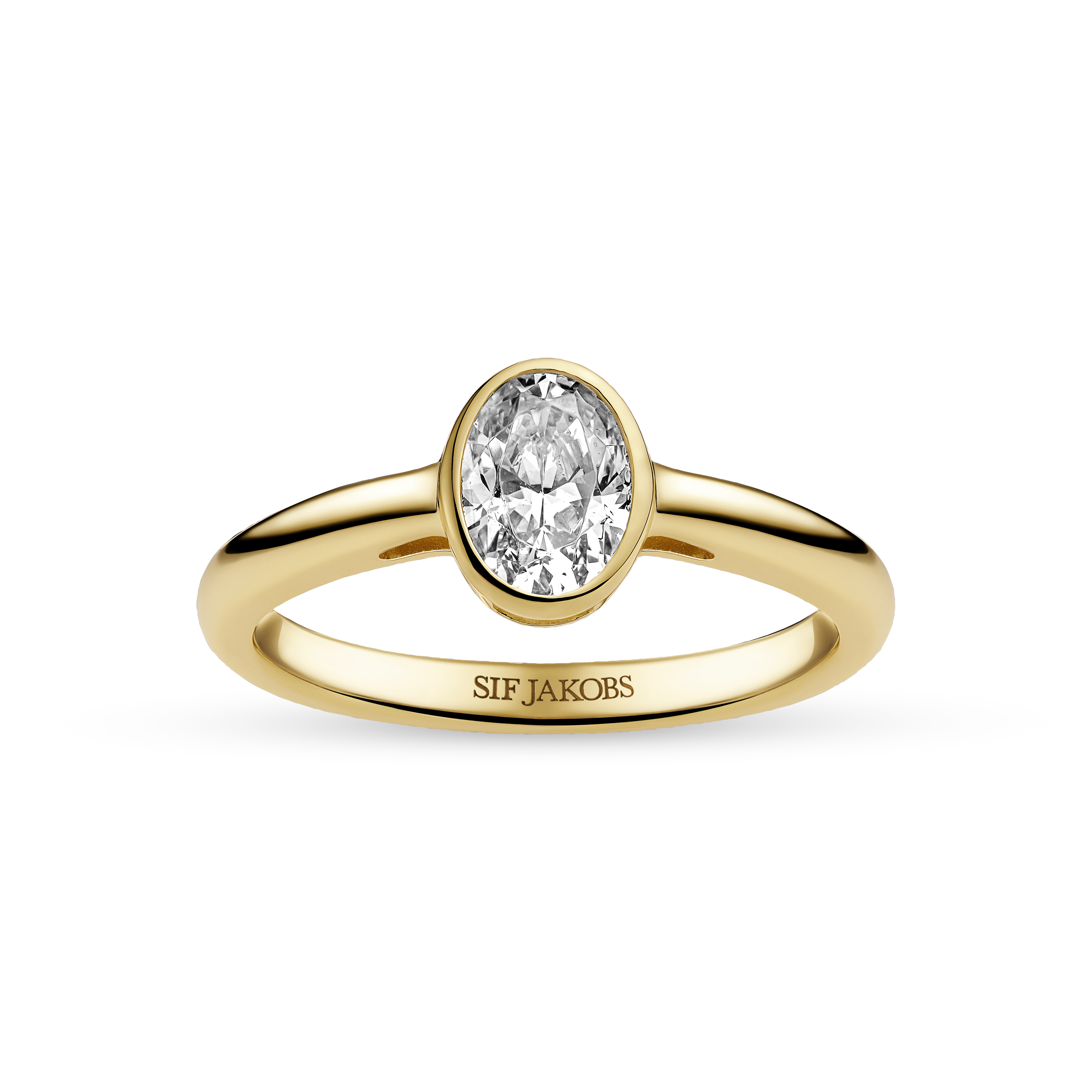 Sardinien Ovale Piccolo Ring - Guld farve, Hvid