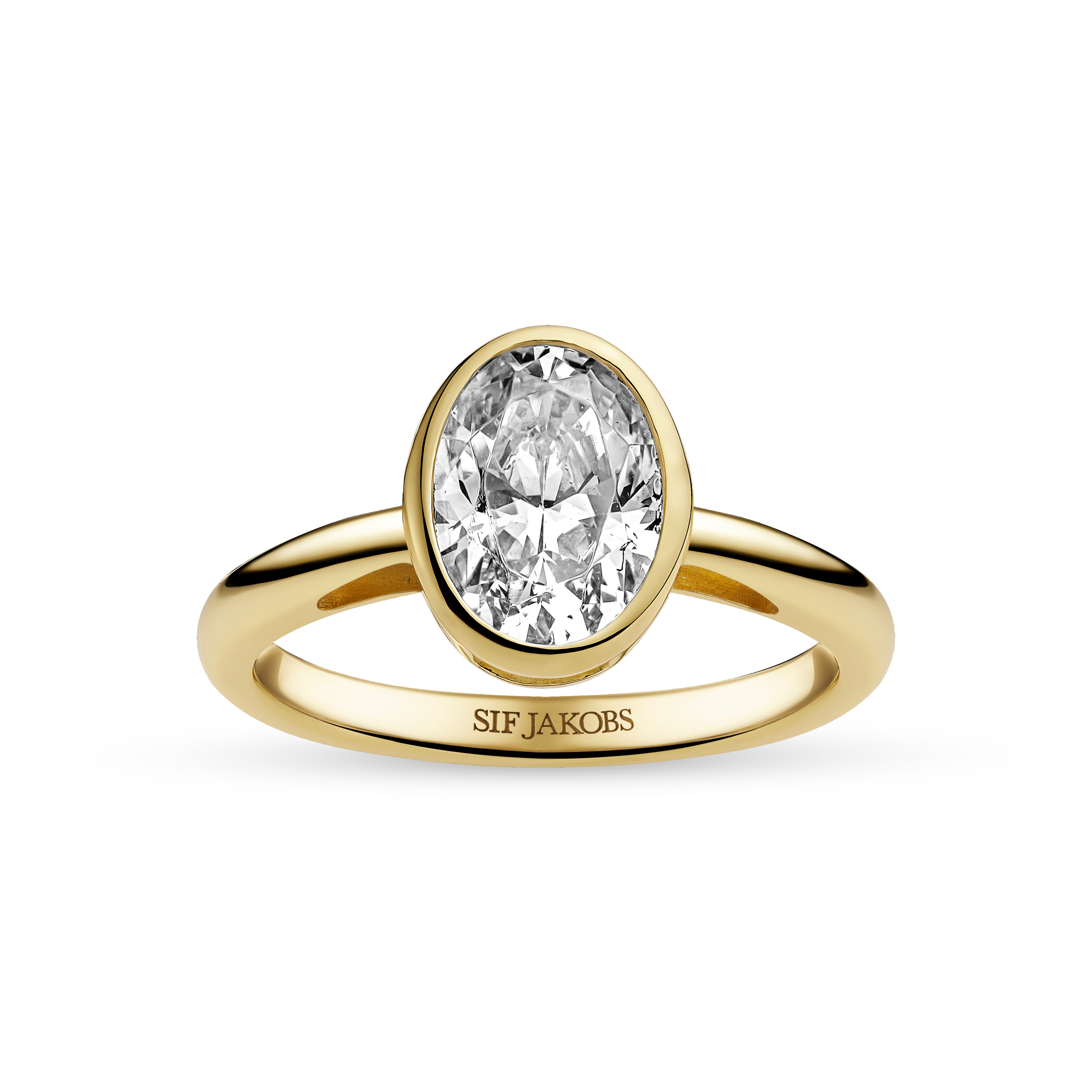 Sardinien Ovale Grande Ring - Guld farve, Hvid