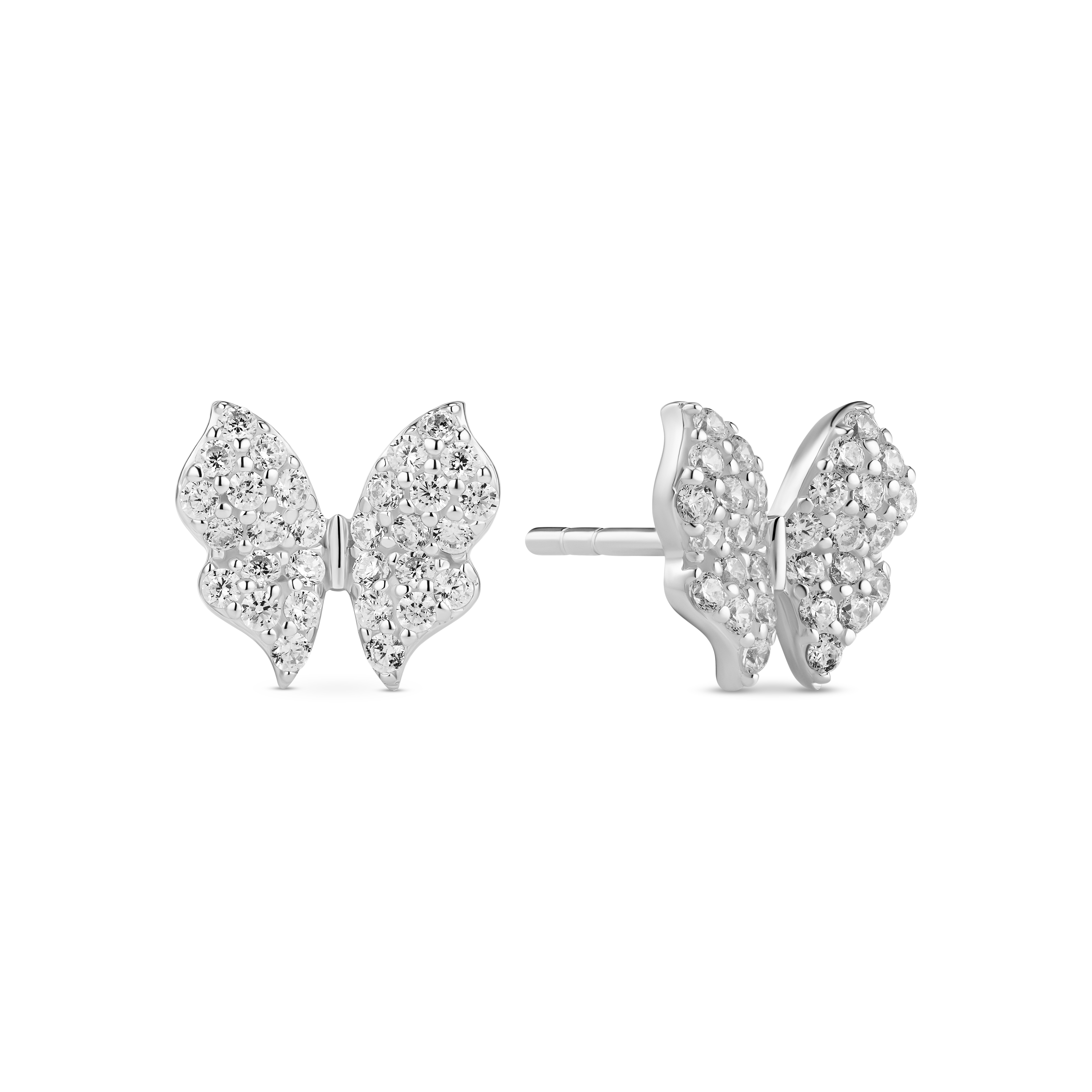 Farfalla Earrings - Silver color, White