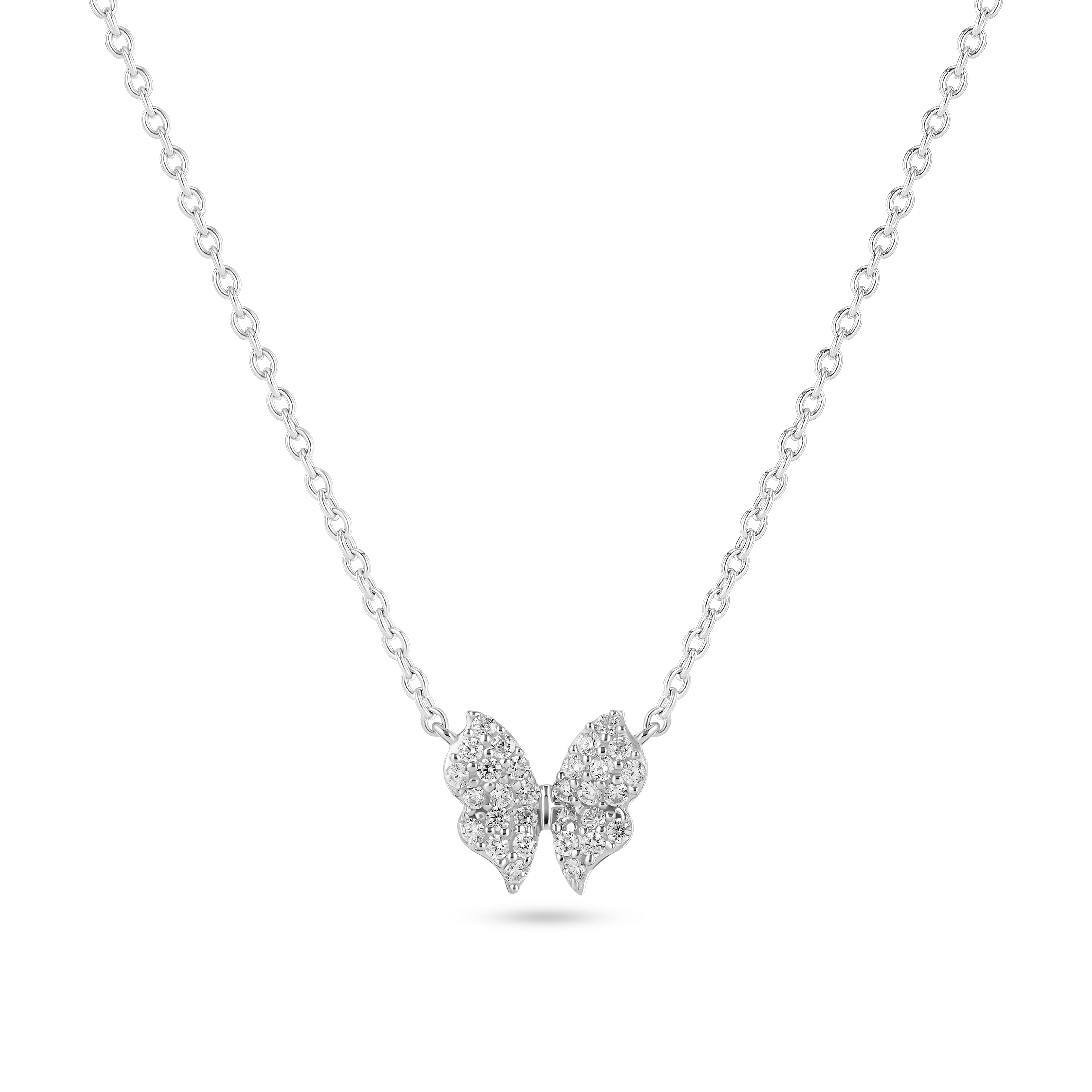 Farfalla Necklace - Silver color, White