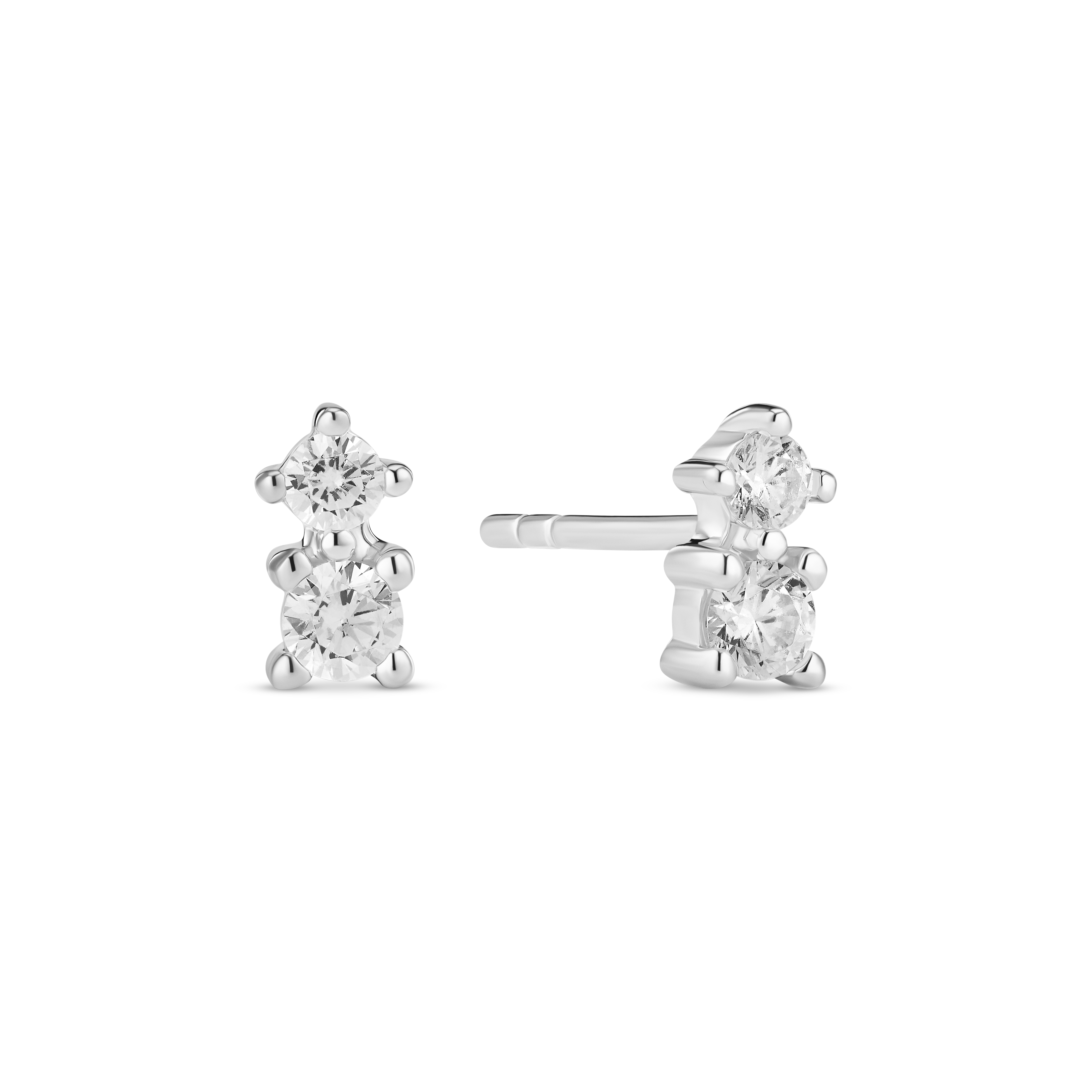 Lucente Due Earrings - Silver color, White