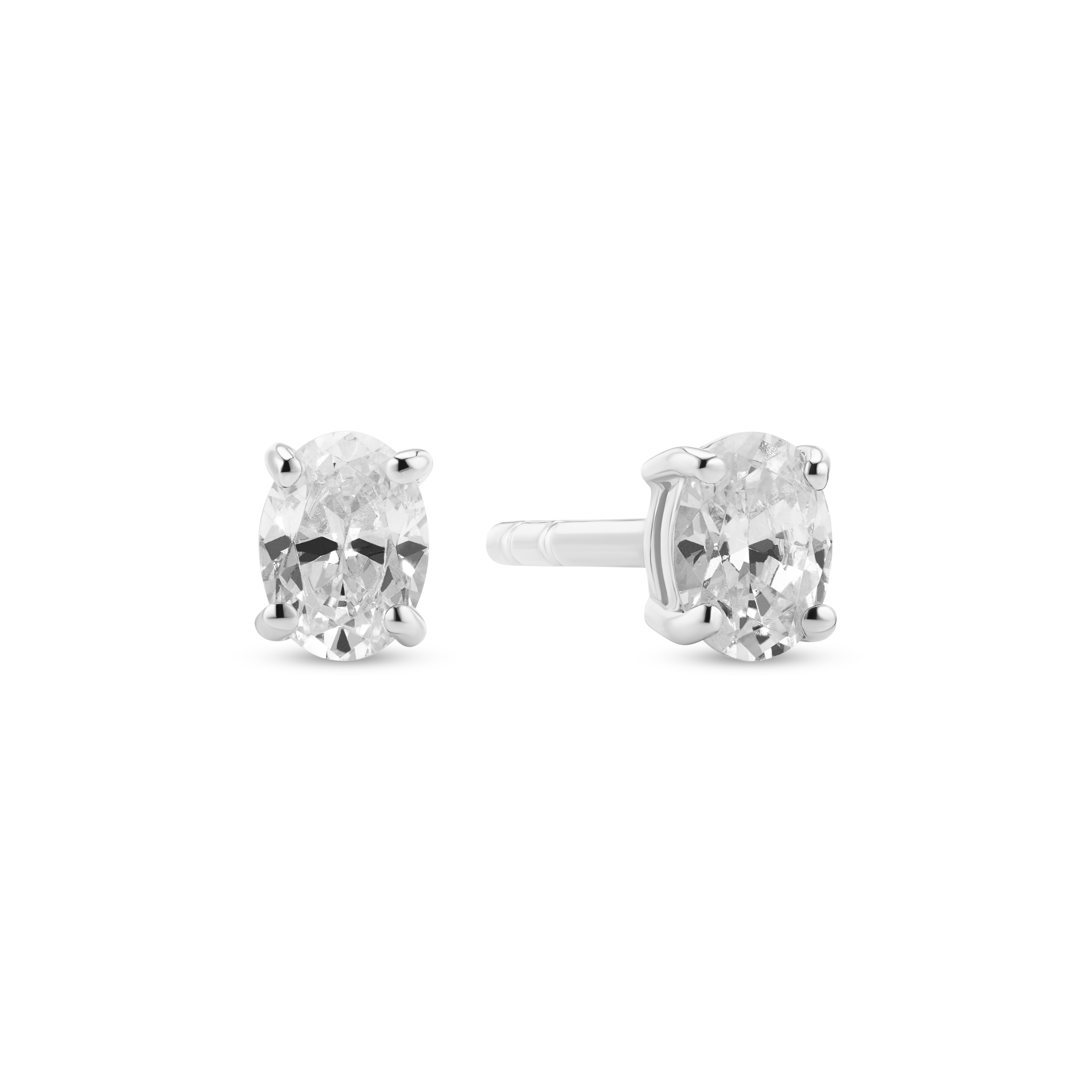 Ovale Earrings - Silver color, White