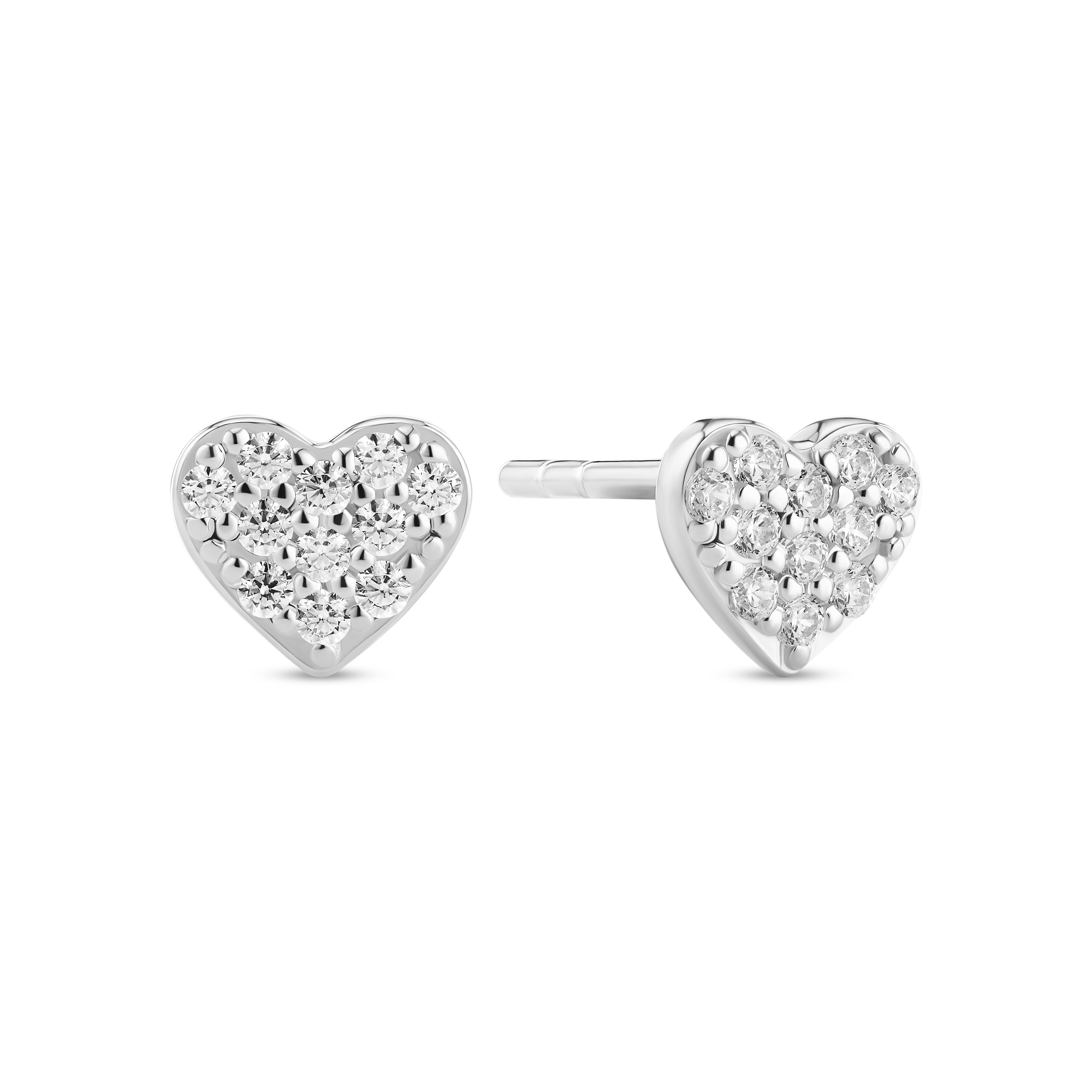 Cuore Earrings - Silver color, White