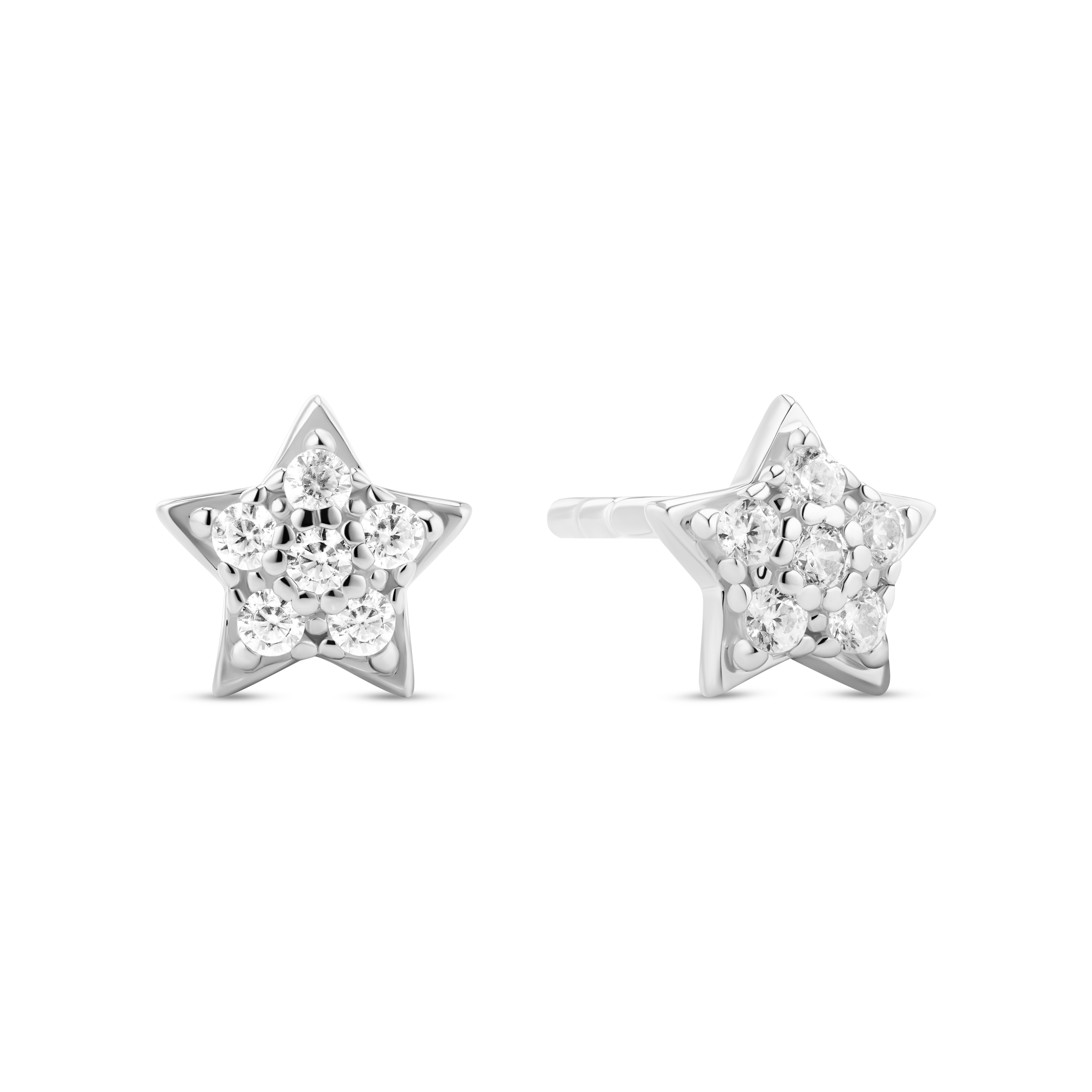 Astri Earrings - Silver color, White