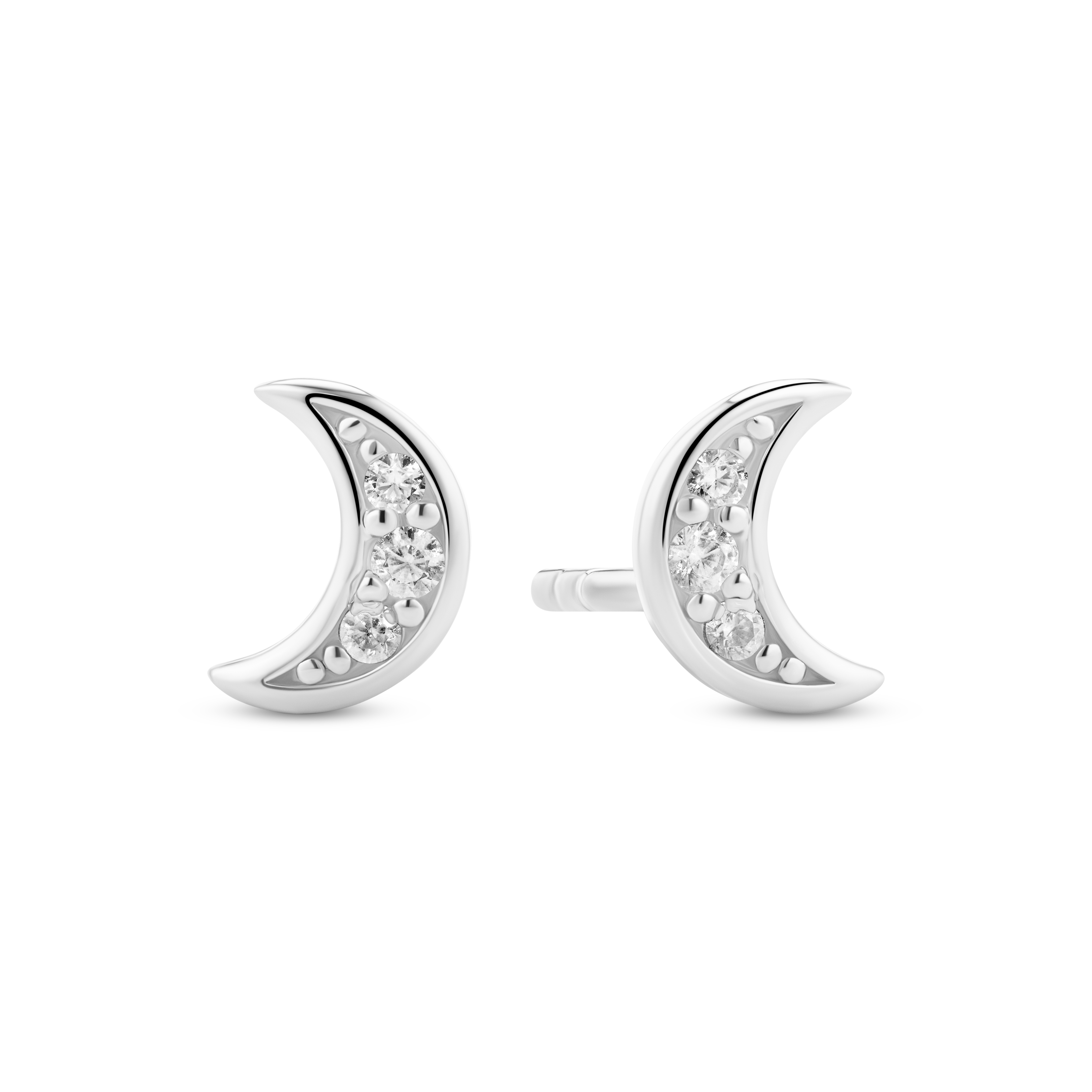 Luna Earrings - Silver color, White