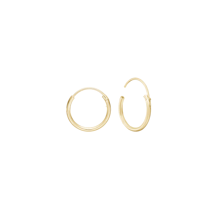 Creoles, 1.2 x 10.5 mm, 8kt