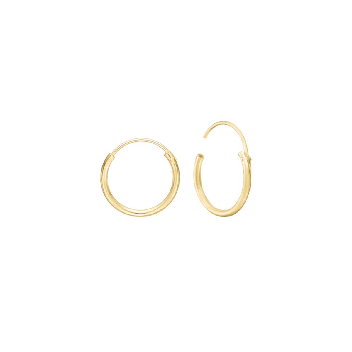 Creoles, 1.2 x 12.5 mm, 8kt