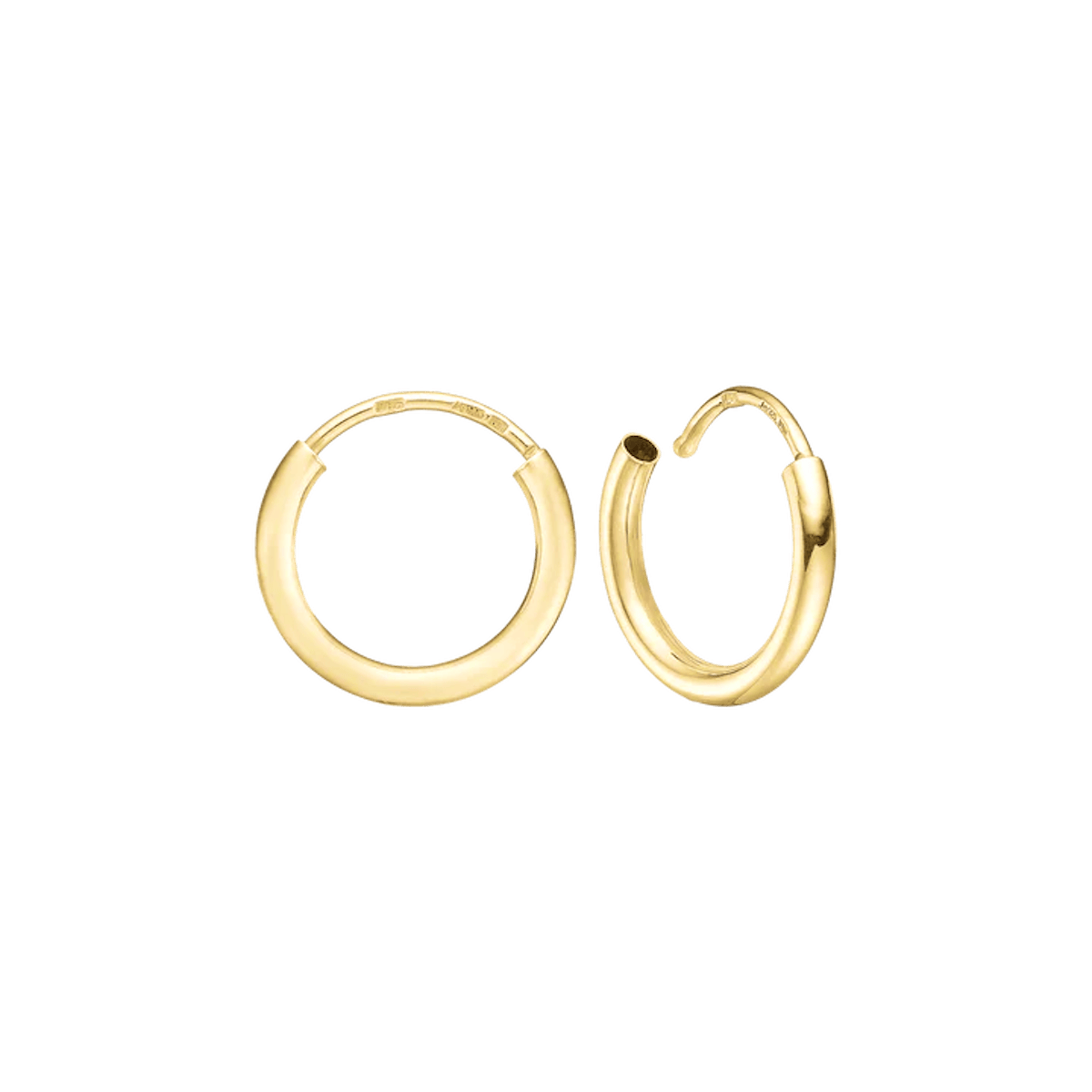 Creoles, 1.8 x 16 mm, 14kt