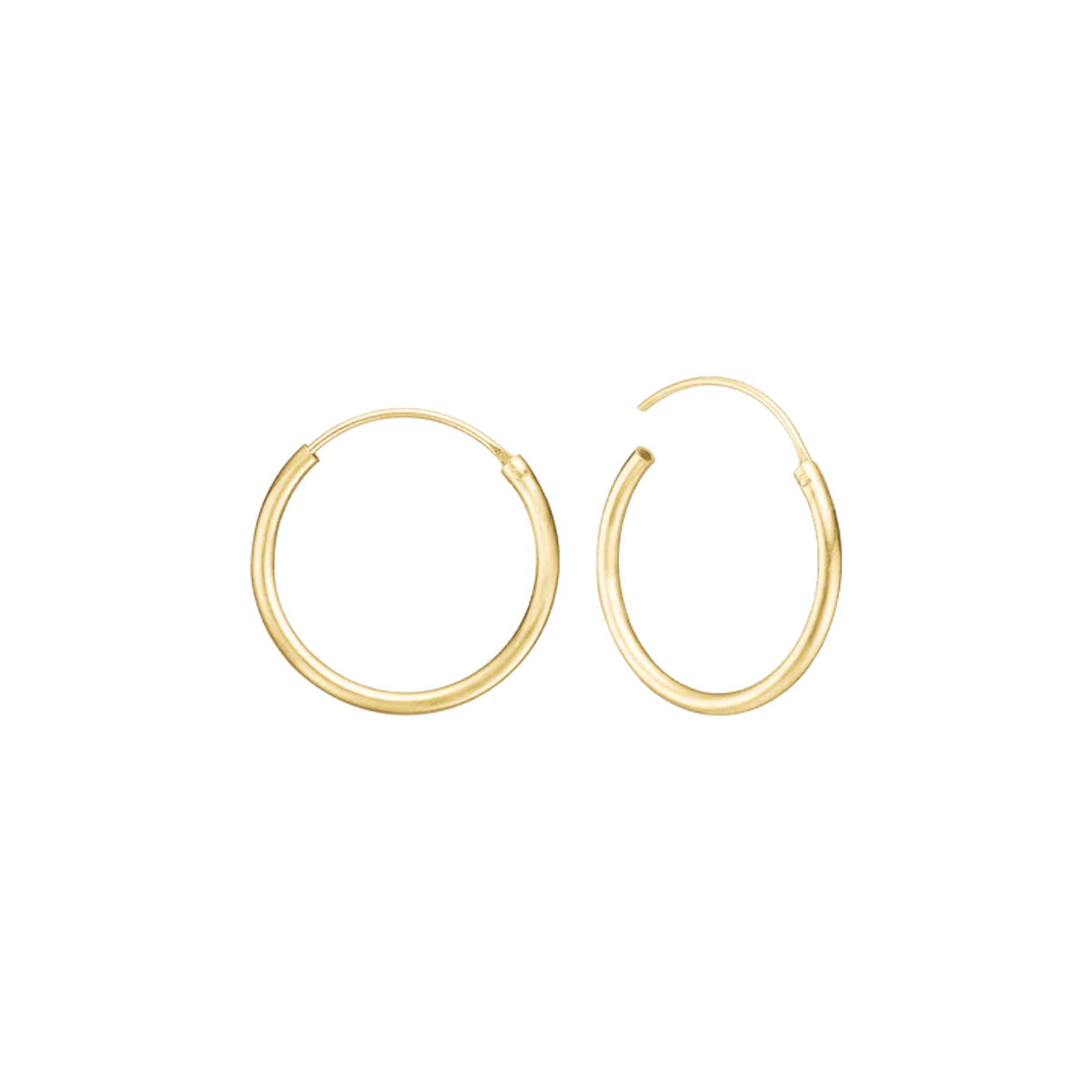 Creoles, 1.2 x 17.5 mm, 8kt