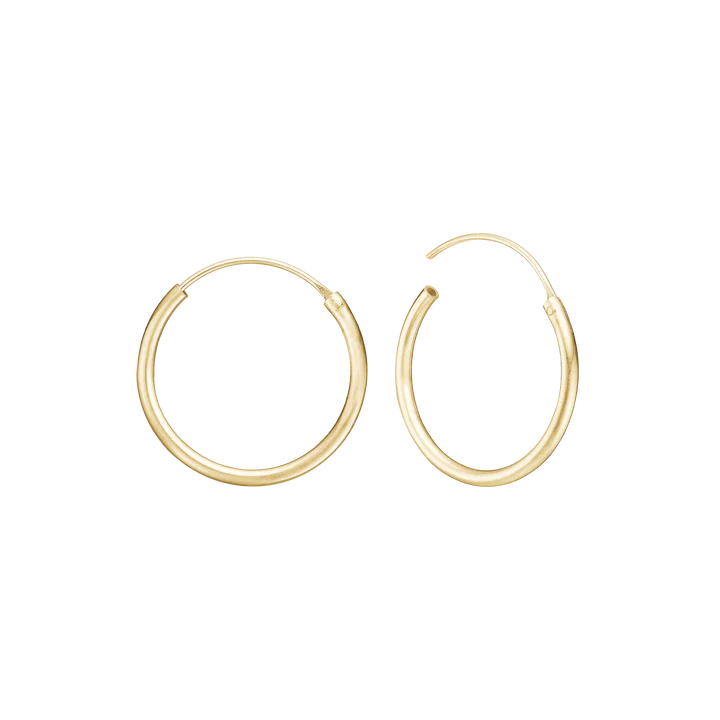 Creoles, 1.4 x 19 mm, 8kt