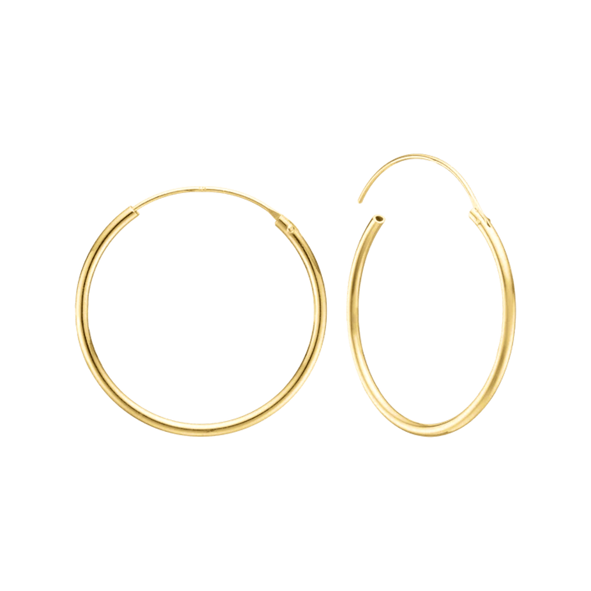 Creoles, 1.4 x 24.5 mm, 8kt