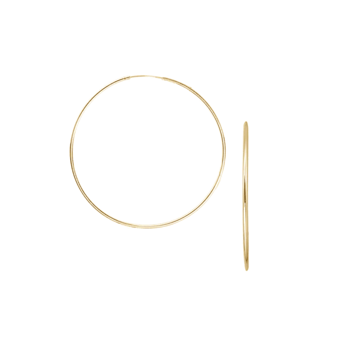 Creoles, 2 x 40 mm, 14kt