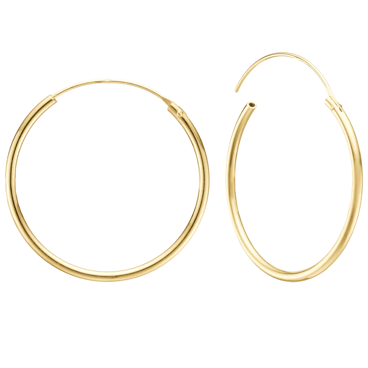 Creoles, 1.4 x 43 mm, 8kt