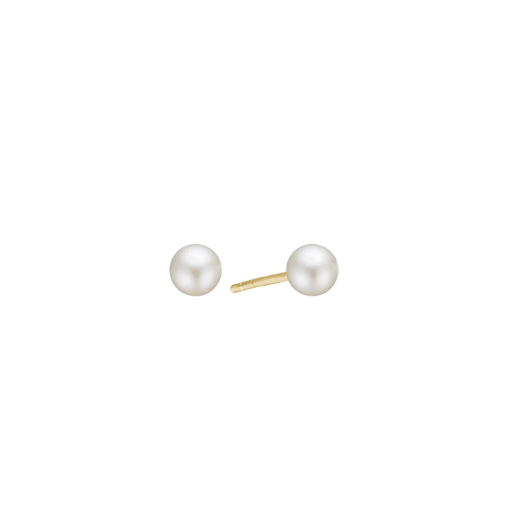 Freshwater Pearl Stud Earrings, 6 mm, 14kt