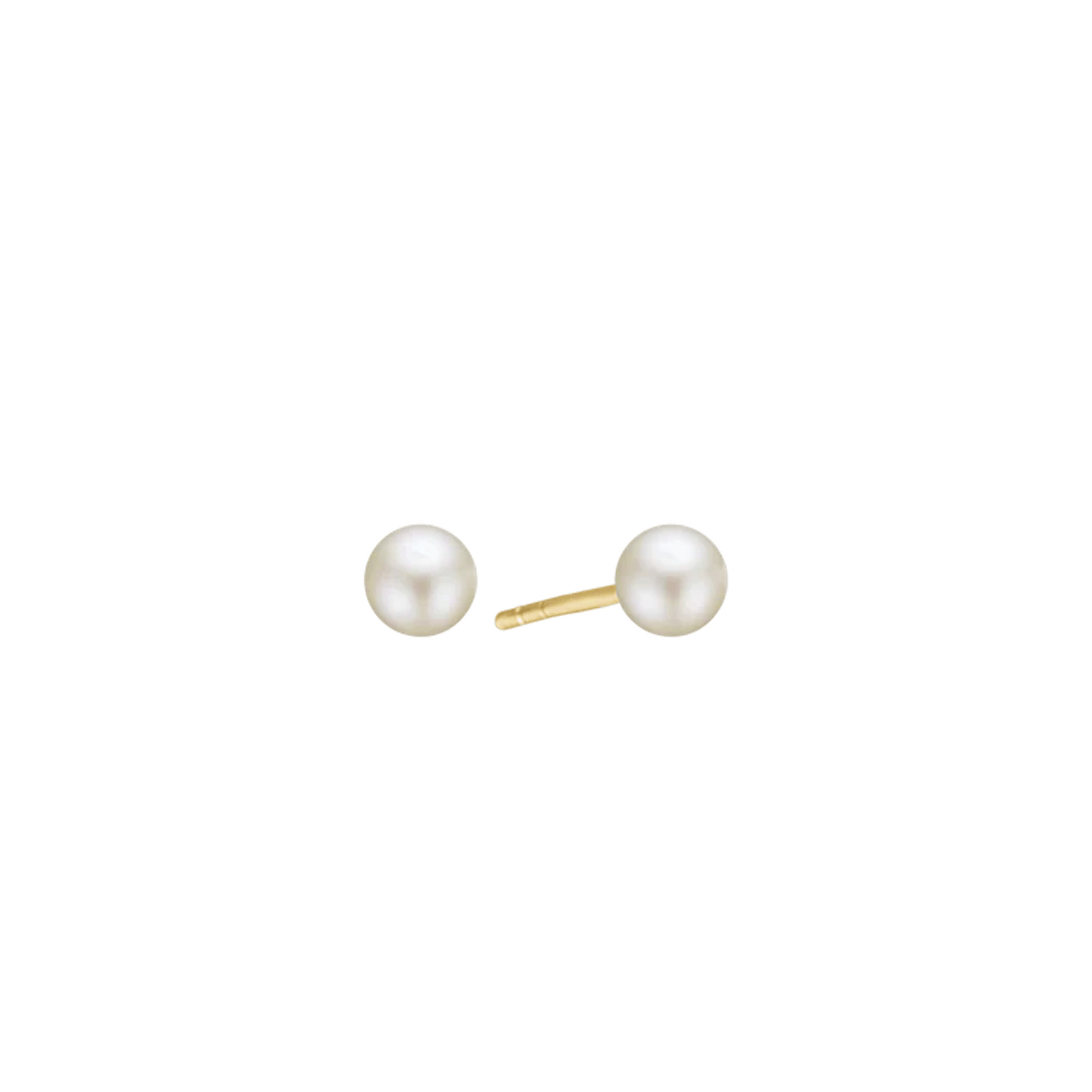 Freshwater Pearl Stud Earrings, 6 mm, 14kt