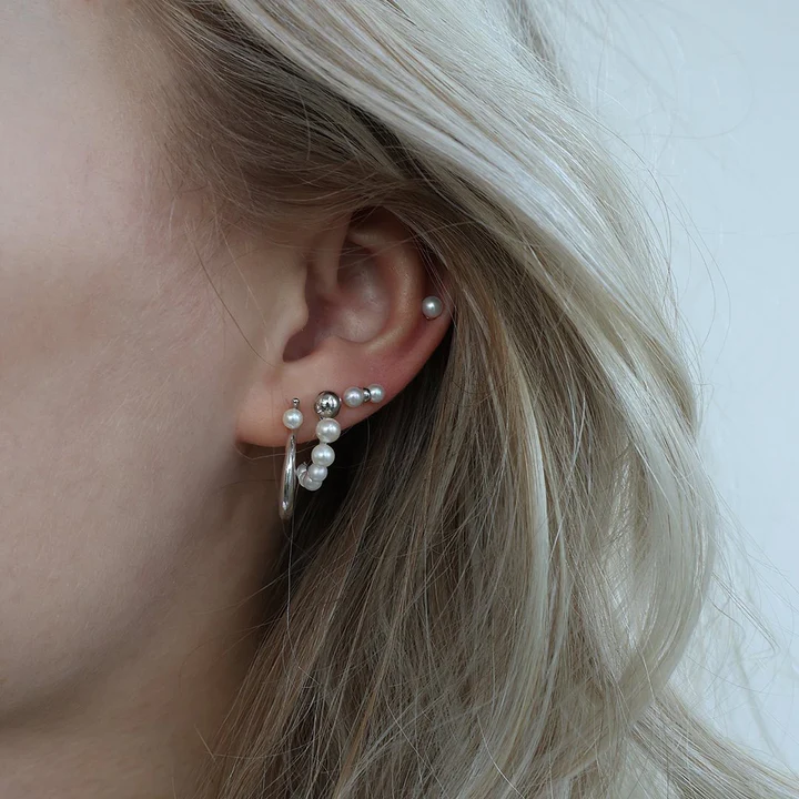 Freshwater Pearl Stud Earrings, 5 mm