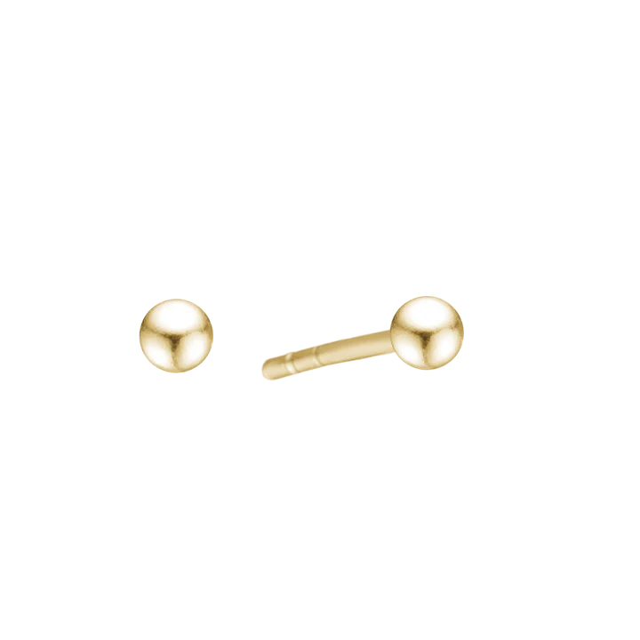 Ball Stud Earrings, 3 mm - Guld farve