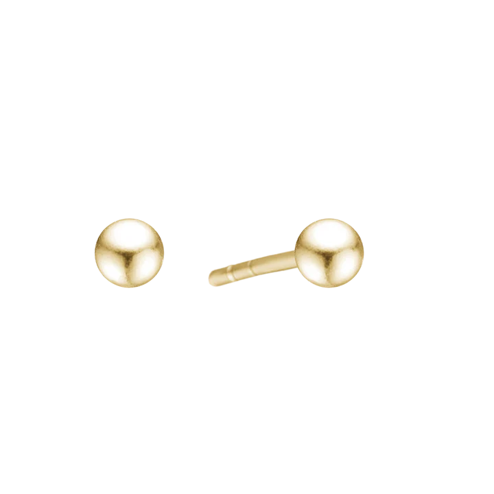 Ball Stud Earrings, 4 mm - Guld farve