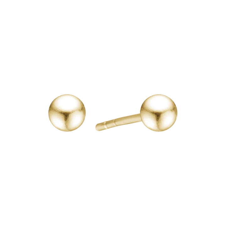 Ball Stud Earrings, 5 mm - Guld farve