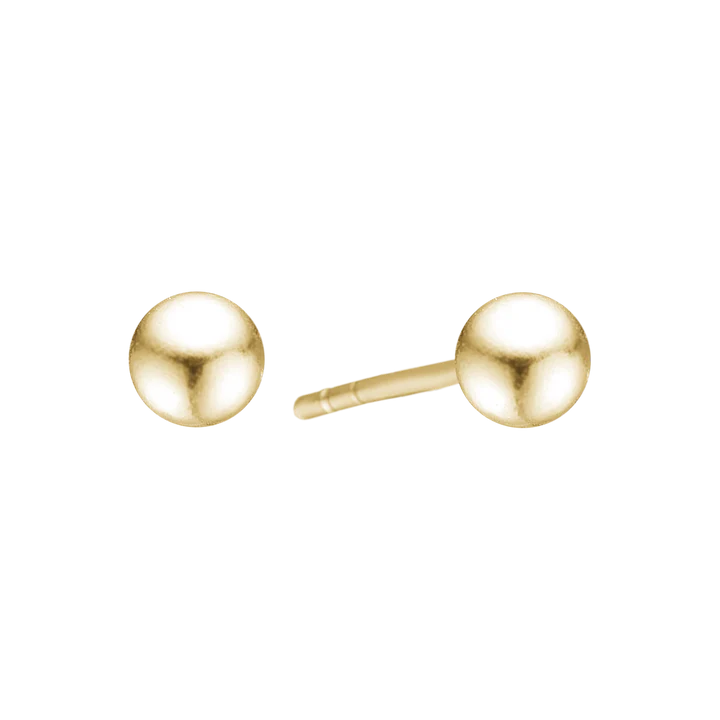 Ball Stud Earrings, 6 mm - Guld farve
