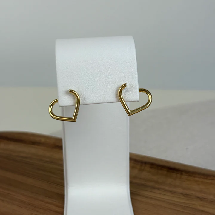Heart Stud Earrings, 15 x 17 mm