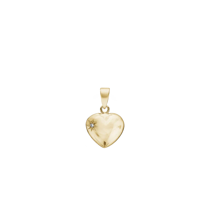 Heart Pendant, Diamond, 11 x 12 mm, 14kt