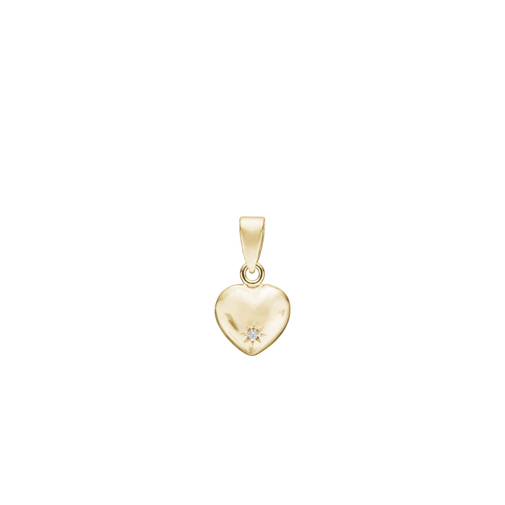 Heart Pendant, Diamond, 8.5 x 9 mm, 14kt