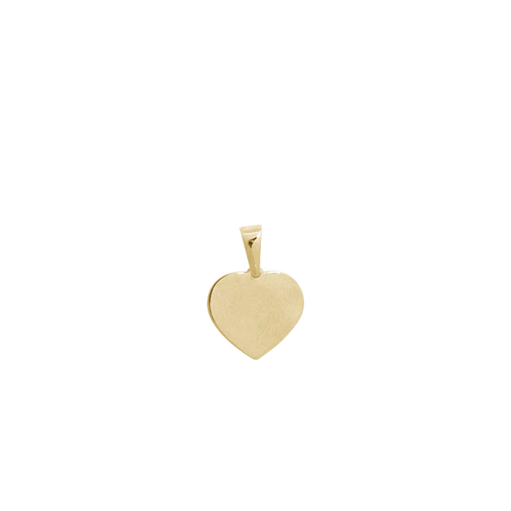 Flat Heart Pendant, 6.5 x 6 mm, 8kt