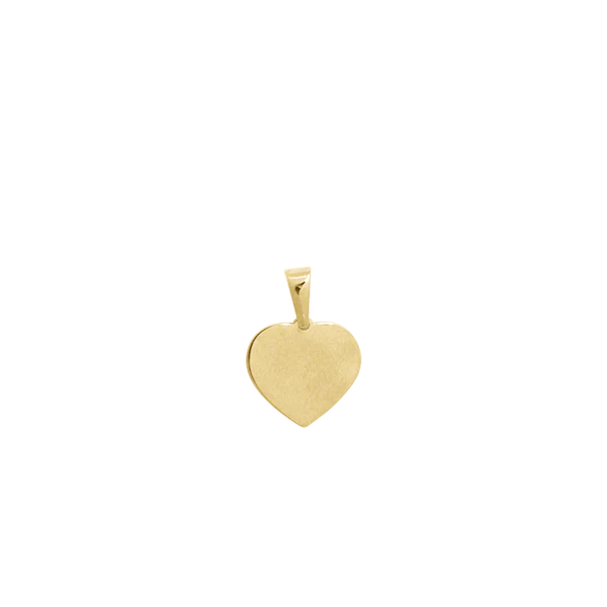 Flat Heart Pendant, 6.5 x 6 mm, 8kt