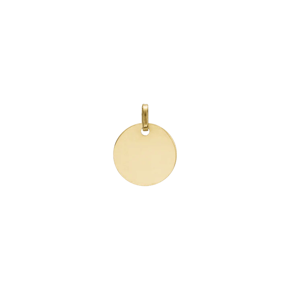 Round Nameplate Pendant, 12 mm, 8kt