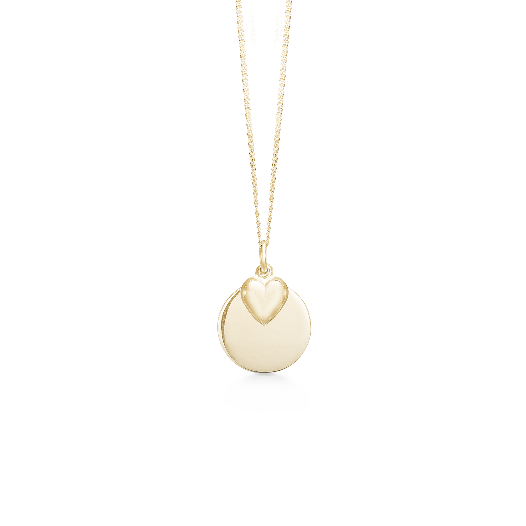 Blank Plate & Heart Pendant Necklace