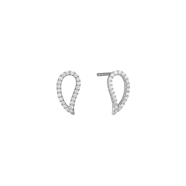 Leaf Cubic Zirconia Stud Earrings