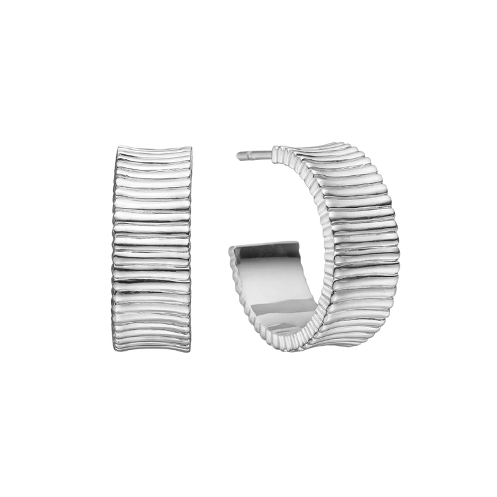 Ridged Half Hoop Earrings