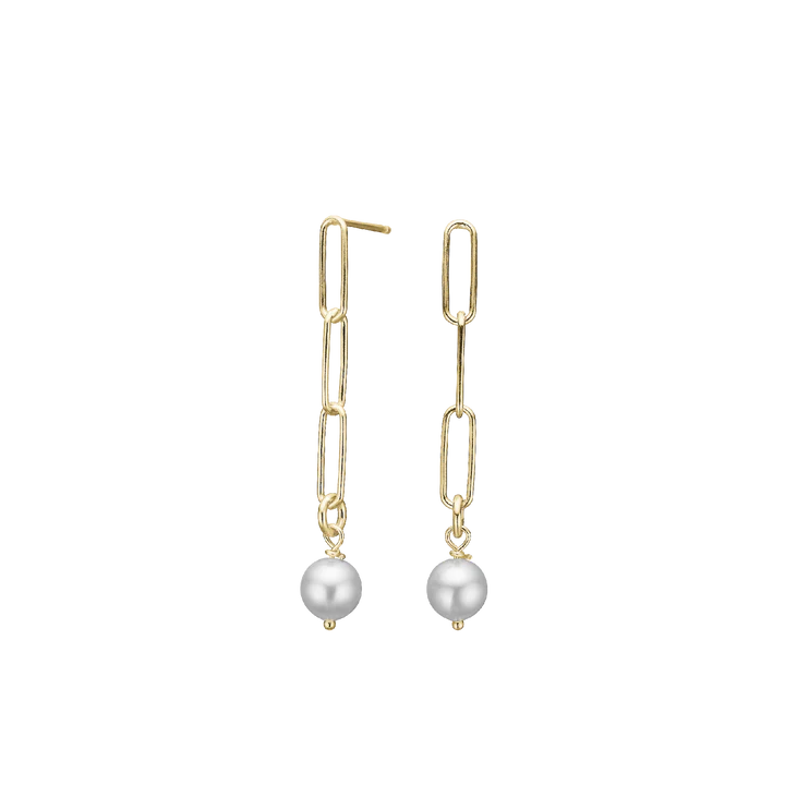 Pearl Chain Drop Earrings
