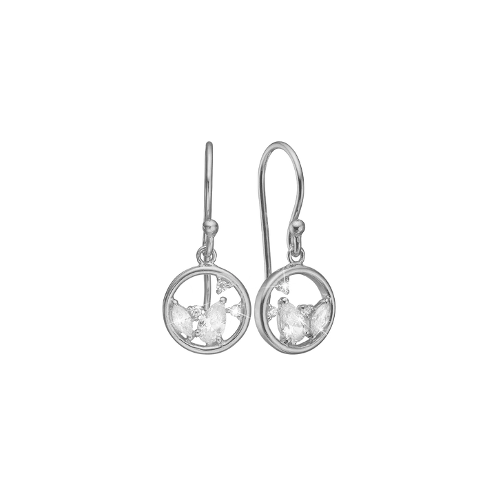 Circle Drop Earrings with 10 Cubic Zirconia