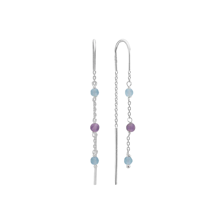 Amethyst & Blue Quartz Drop Earrings