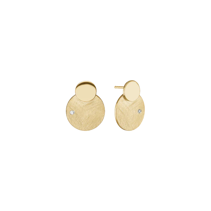 Sun & Moon Cubic Zirconia Stud Earrings