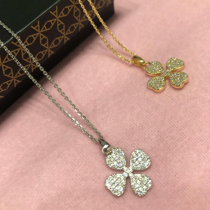 Four Leaf Clover Cubic Zirconia Pendant Necklace