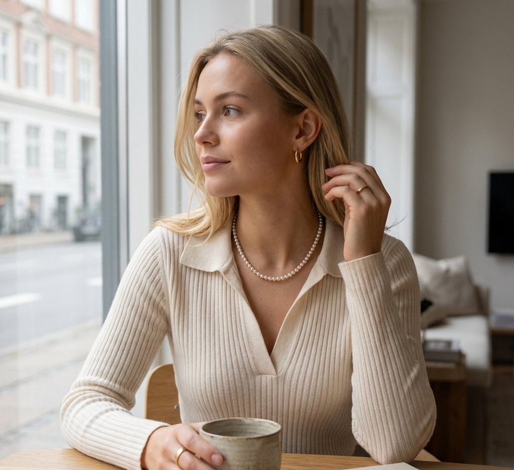 Ayo Copenhagen Celine Pearl Necklace 6mm — Halskæde