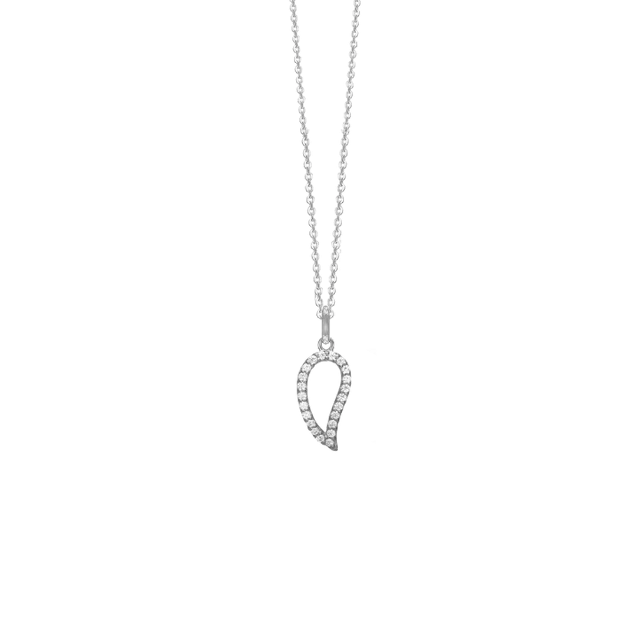 By Aagaard — Leaf Cubic Zirconia Pendant Necklace By Aagaard Leaf Cubic Zirconia Pendant Necklace — Halsband