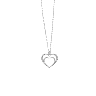 By Aagaard — Double Heart Pendant Necklace By Aagaard Double Heart Pendant Necklace — Halskette