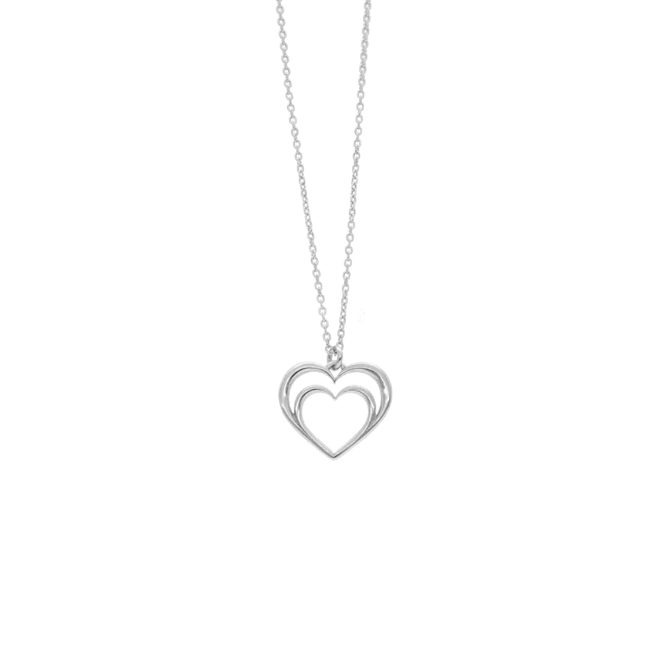 By Aagaard — Double Heart Pendant Necklace By Aagaard Double Heart Pendant Necklace — Halsband