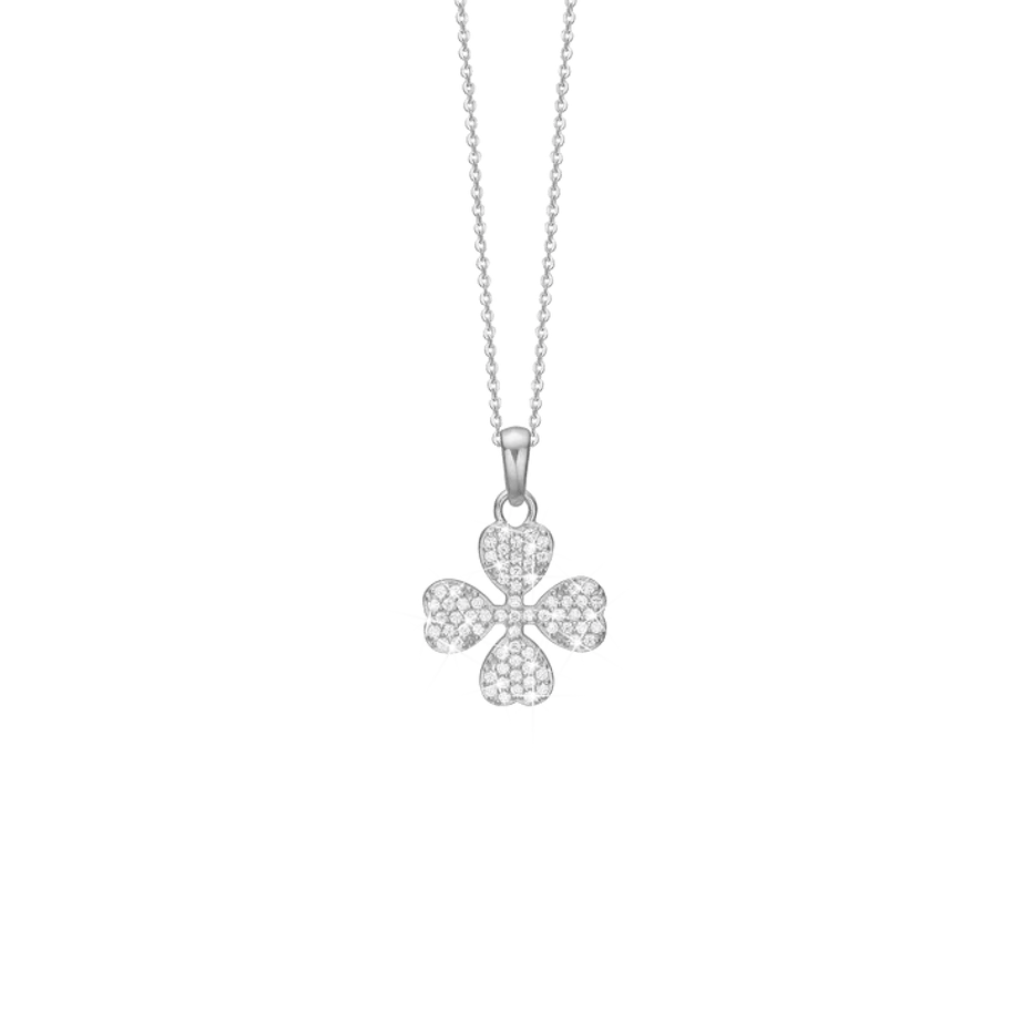 By Aagaard — Four Leaf Clover Cubic Zirconia Pendant Necklace By Aagaard Four Leaf Clover Cubic Zirconia Pendant Necklace — Halsband