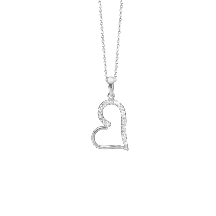 By Aagaard Heart Cubic Zirconia Pendant Necklace — Halskæde