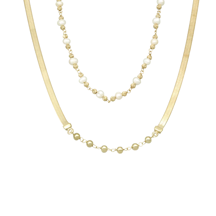 By Aagaard Double Panzer Freshwater Pearl Necklace — Naszyjnik