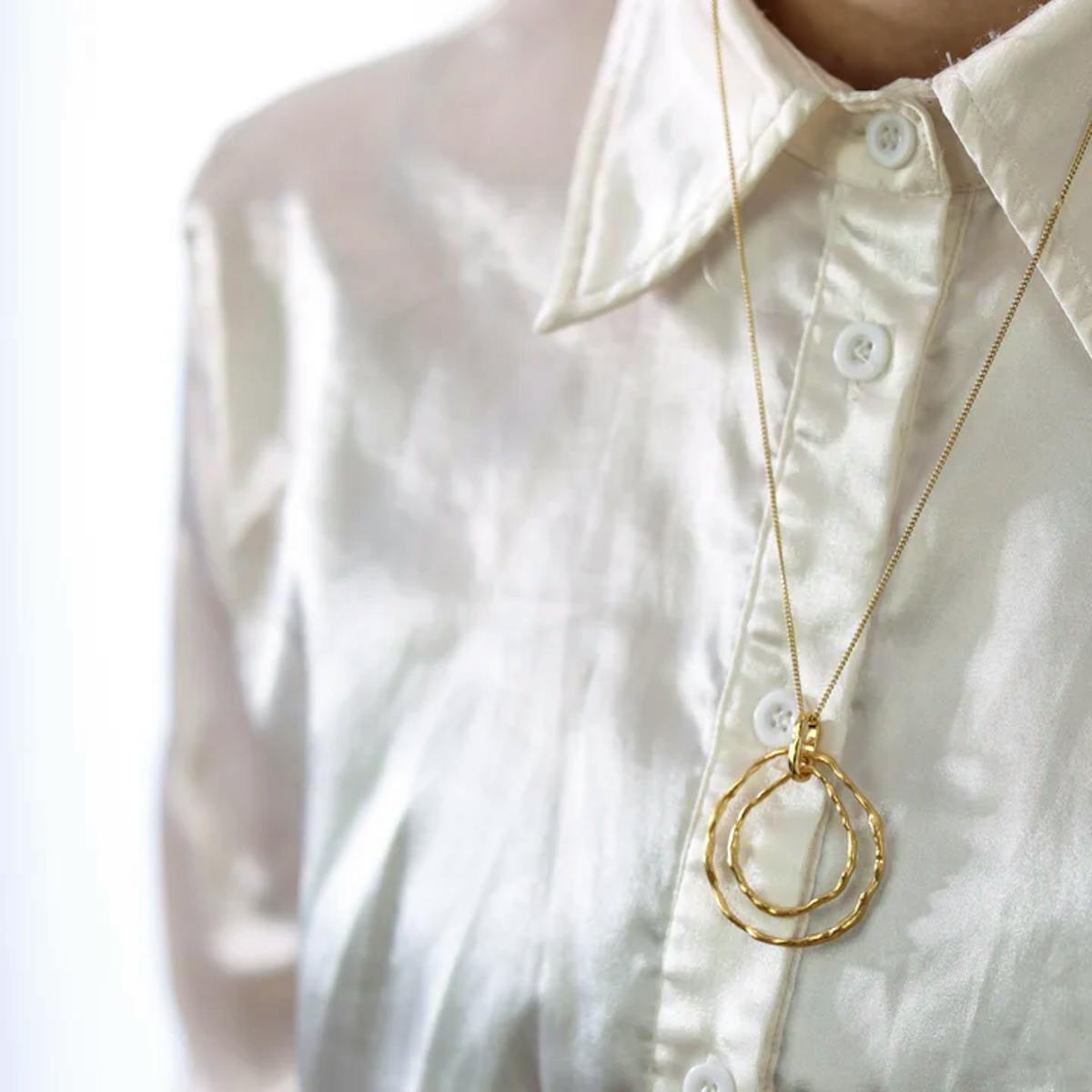 By Aagaard — Double Circle Pendant Necklace By Aagaard Double Circle Pendant Necklace — Halskette