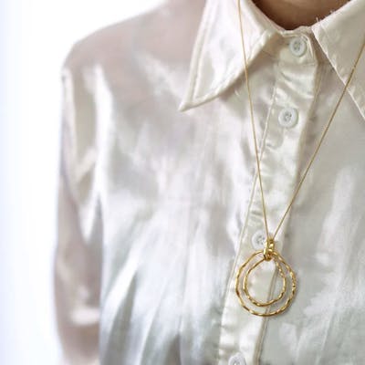 By Aagaard — Double Circle Pendant Necklace By Aagaard Double Circle Pendant Necklace — Halskette