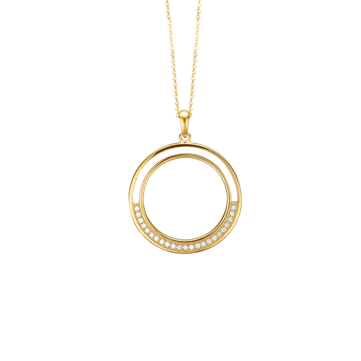 By Aagaard — Large Circle Cubic Zirconia Pendant Necklace By Aagaard Large Circle Cubic Zirconia Pendant Necklace — Halskette
